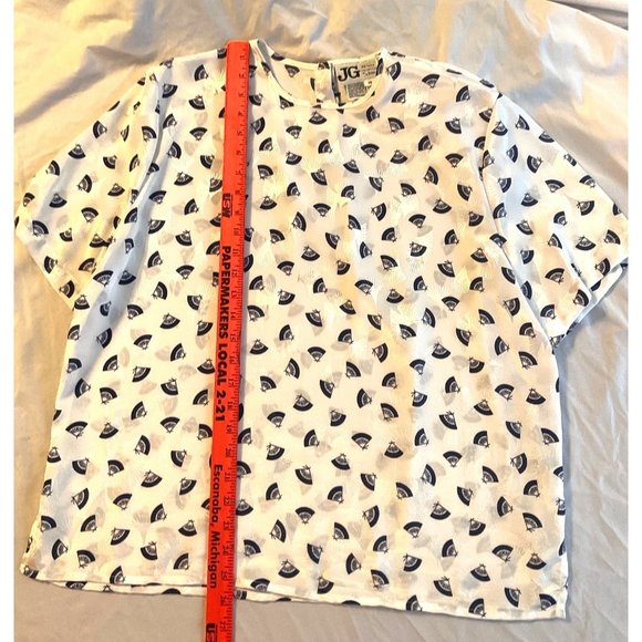 J. G. By Joyce 3 Piece Skirt, Shirt, Jacket Vintage Outfit Blue White 14/16 - Picture 14 of 15